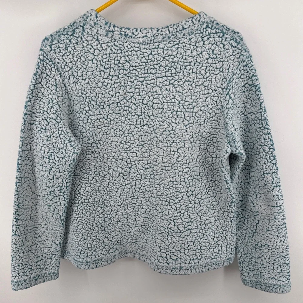 Disney Stitch More Snacks Blue Sherpa Faux Fur Sleepwear Top Size M 8-10 - Picture 2 of 8